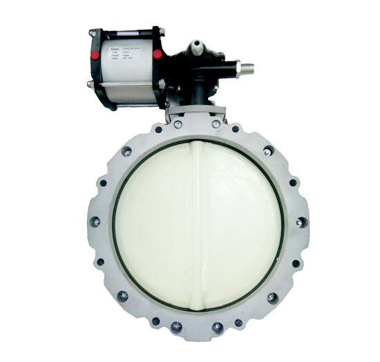 Pneumatic Cylinder Operated Cement Butterfly Valve 
